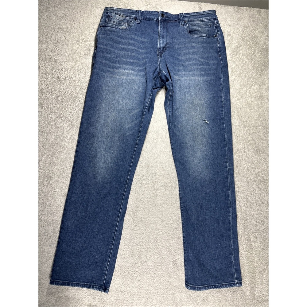 Kenneth Cole New York Blue Denim Straight Leg Medium Wash Mens Jeans 36x34‎